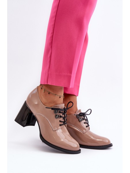 Women's Patent Leather Pumps Beige Nelione