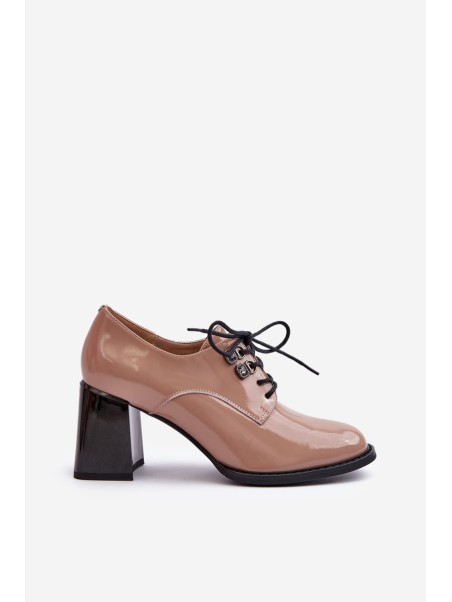 Women's Patent Leather Pumps Beige Nelione
