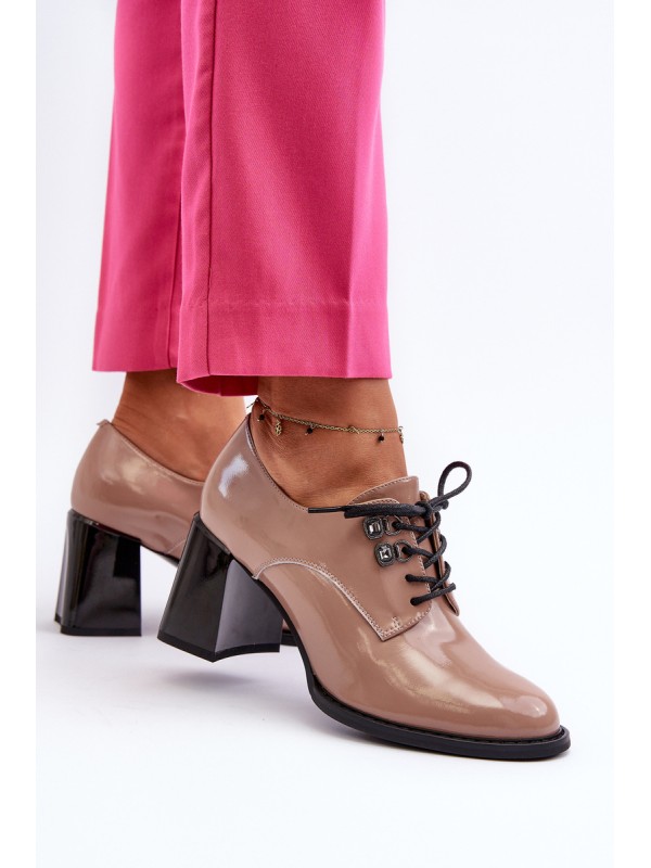 Women's Patent Leather Pumps Beige Nelione