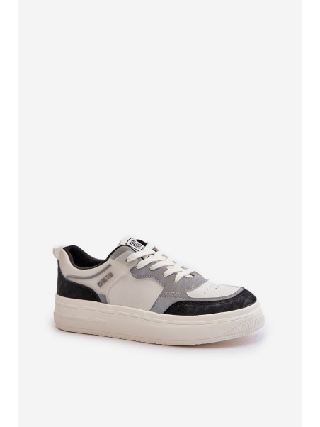 Women's Low Sneakers Made Of Eco Leather Big Star OO274028 White-Gray