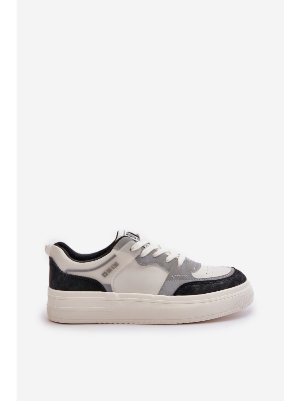 Women's Low Sneakers Made Of Eco Leather Big Star OO274028 White-Gray