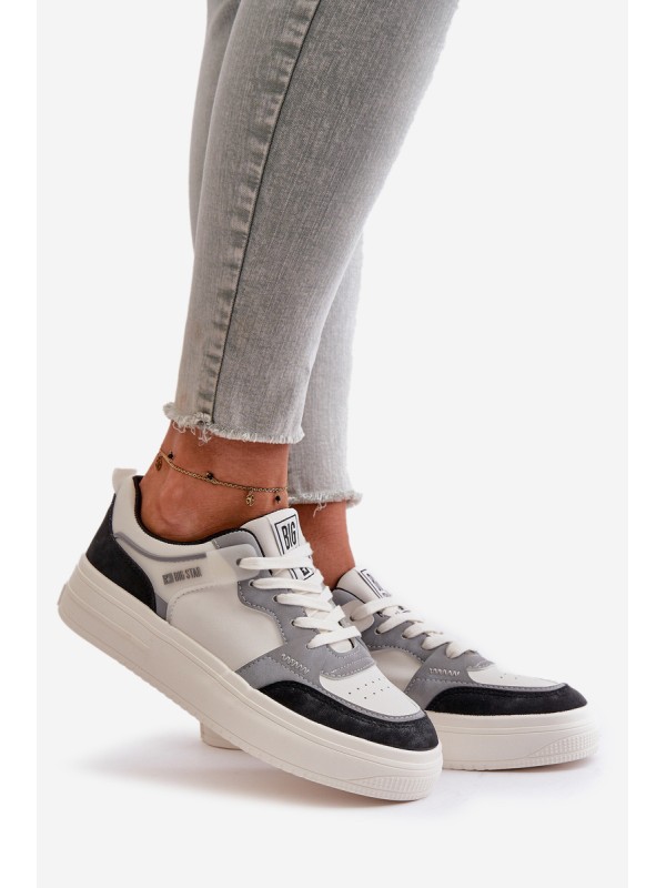 Women's Low Sneakers Made Of Eco Leather Big Star OO274028 White-Gray