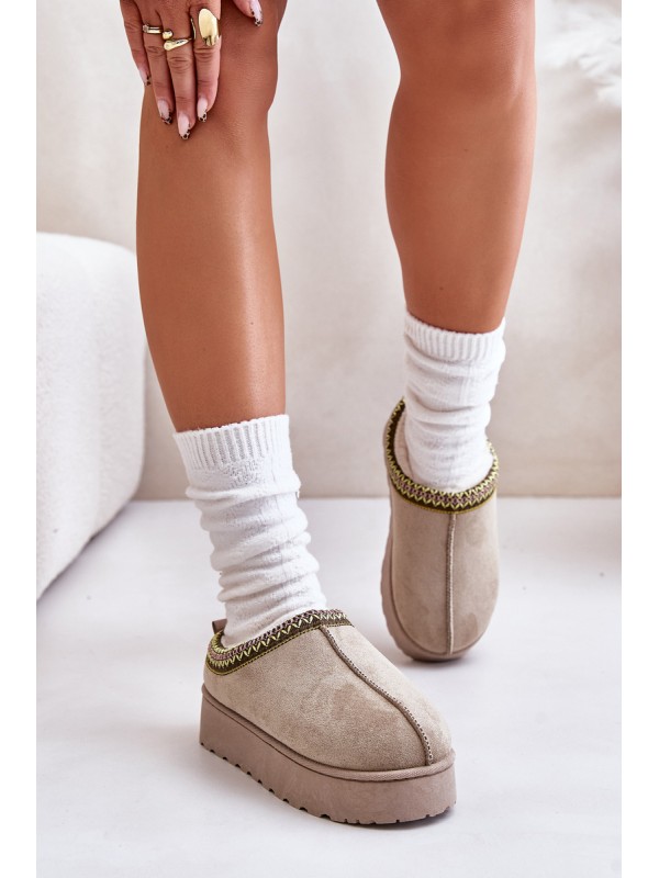 Women's Platform Winter Boots Insulated With Fur Green Straps 2