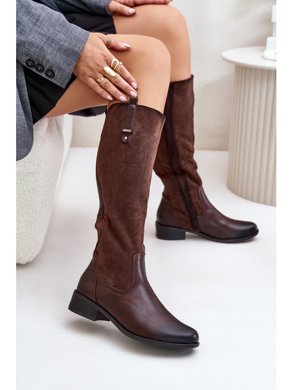 Women's Insulated Knee-High Boots With Zipper Brown Ivasira