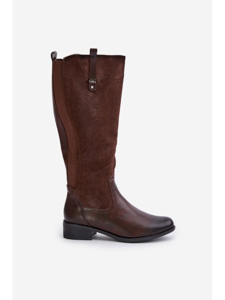 Women's Insulated Knee-High Boots With Zipper Brown Ivasira