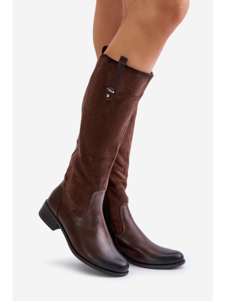 Women's Insulated Knee-High Boots With Zipper Brown Ivasira