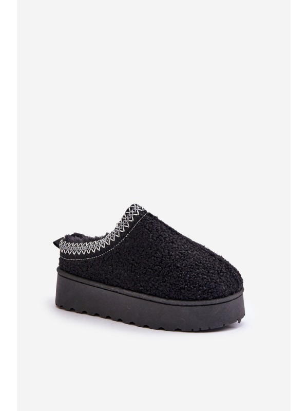Women's Snow Boots On Platform With Embroidery Black Tirissa