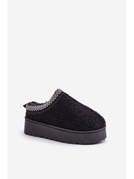 Women's Snow Boots On Platform With Embroidery Black Tirissa