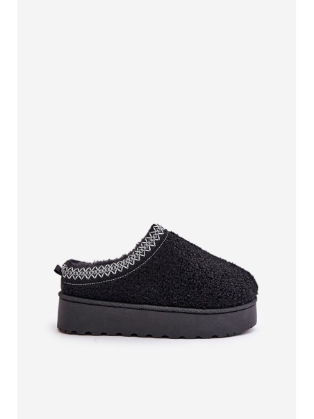 Women's Snow Boots On Platform With Embroidery Black Tirissa