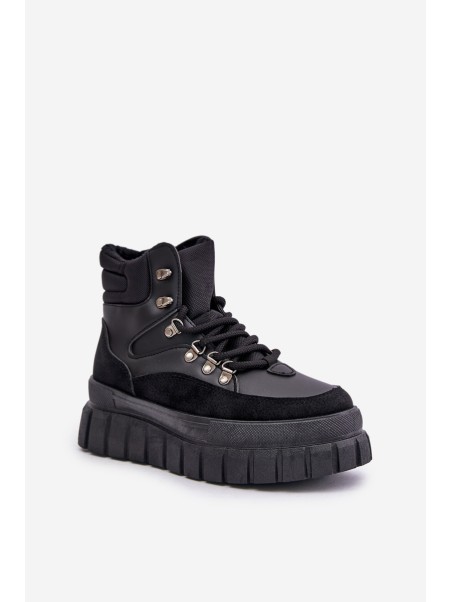 Women's Insulated Ankle Boots On Platform Black Jelenia