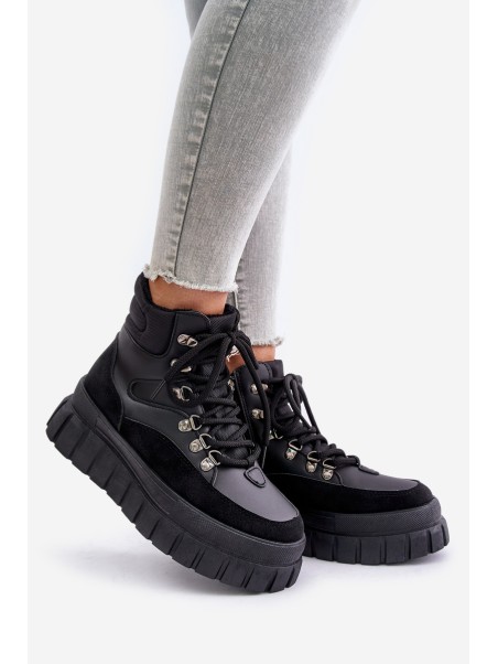 Women's Insulated Ankle Boots On Platform Black Jelenia
