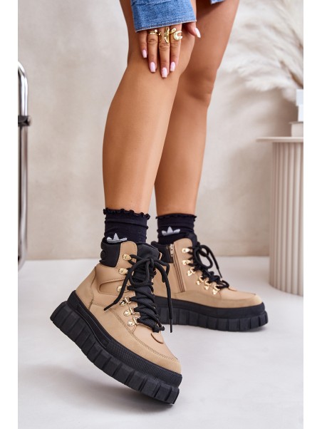 Women's Insulated Ankle Boots Platform Brown Jelenia
