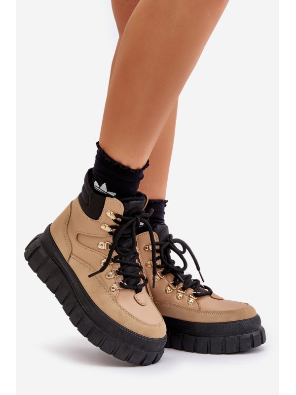 Women's Insulated Ankle Boots Platform Brown Jelenia
