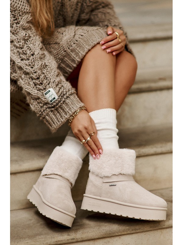 Snow boots on platform with fur Big Star OO274A107 Light beige