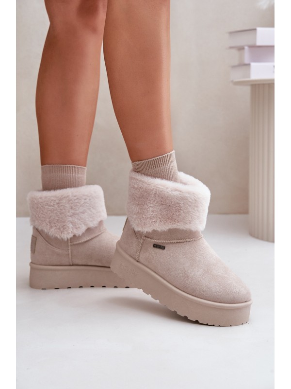 Snow boots on platform with fur Big Star OO274A107 Light beige