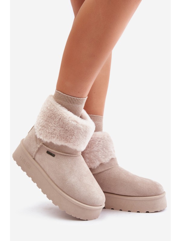 Snow boots on platform with fur Big Star OO274A107 Light beige