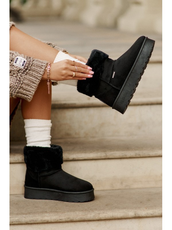 Snow boots on platform with fur Big Star OO274A108 Black