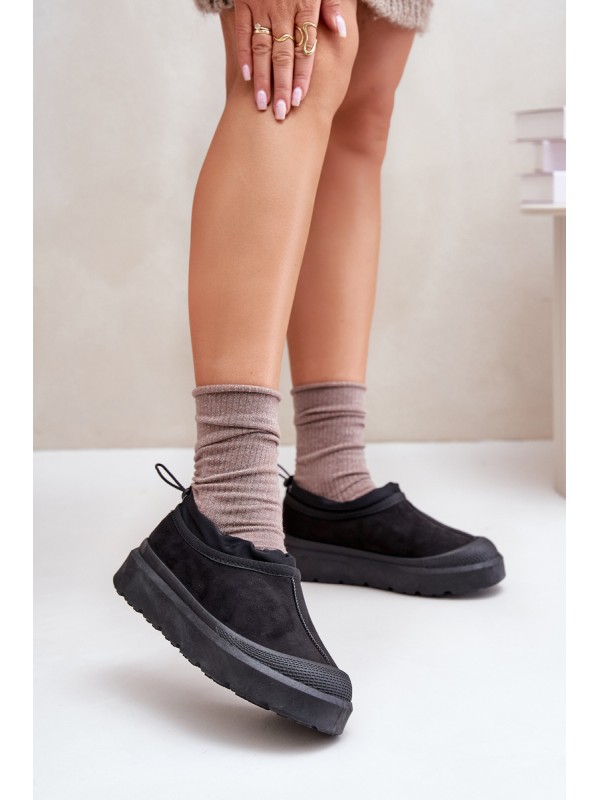Womens Snow Boots On Platform With Low Shaft Black Izamine