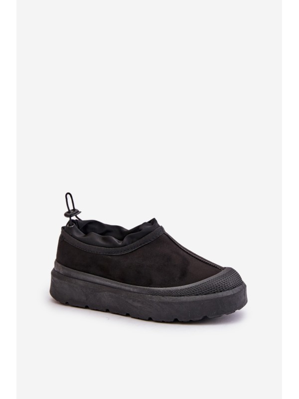 Womens Snow Boots On Platform With Low Shaft Black Izamine