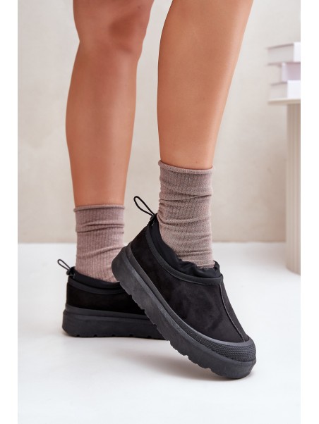 Womens Snow Boots On Platform With Low Shaft Black Izamine