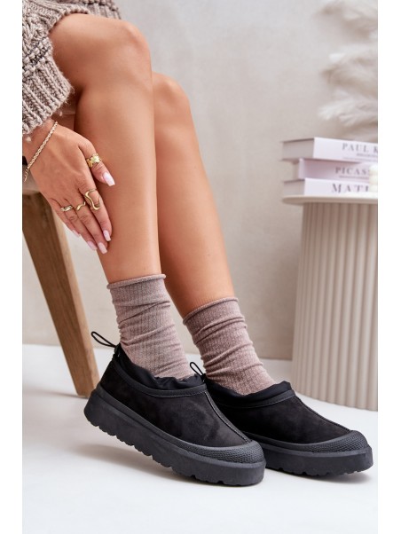 Womens Snow Boots On Platform With Low Shaft Black Izamine