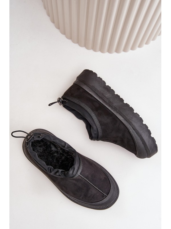 Womens Snow Boots On Platform With Low Shaft Black Izamine
