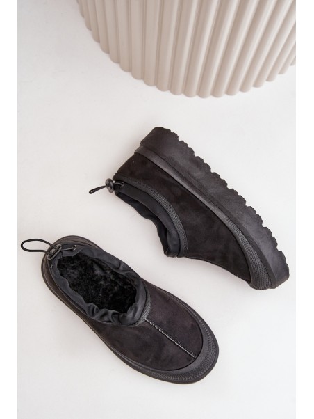 Womens Snow Boots On Platform With Low Shaft Black Izamine