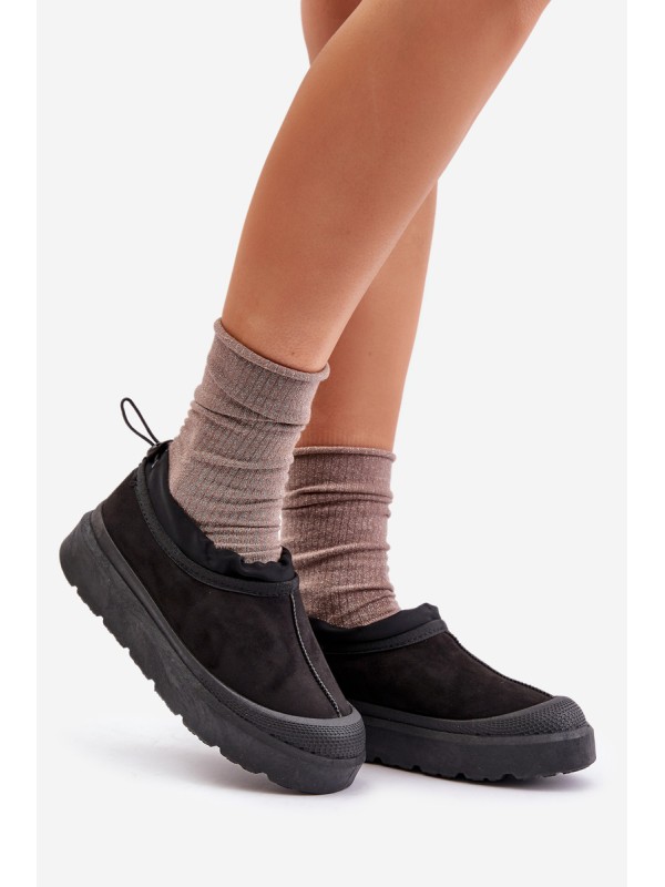 Womens Snow Boots On Platform With Low Shaft Black Izamine