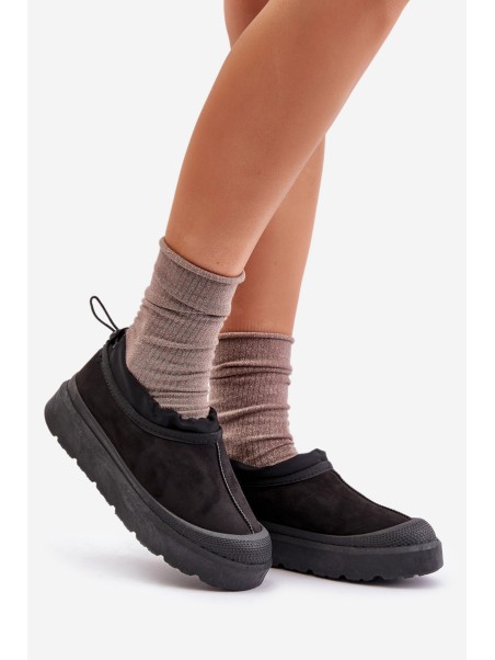 Womens Snow Boots On Platform With Low Shaft Black Izamine