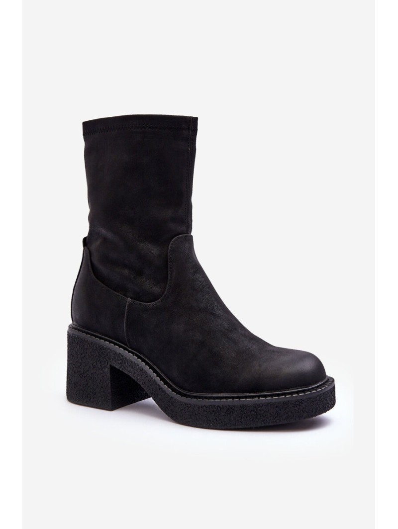 Women's Boots on Massive Heel Black Tozanna