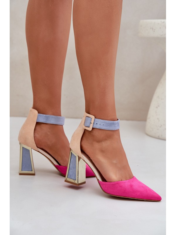 Heeled Sandals With Pointed Toes Fuchsia Gekkaria