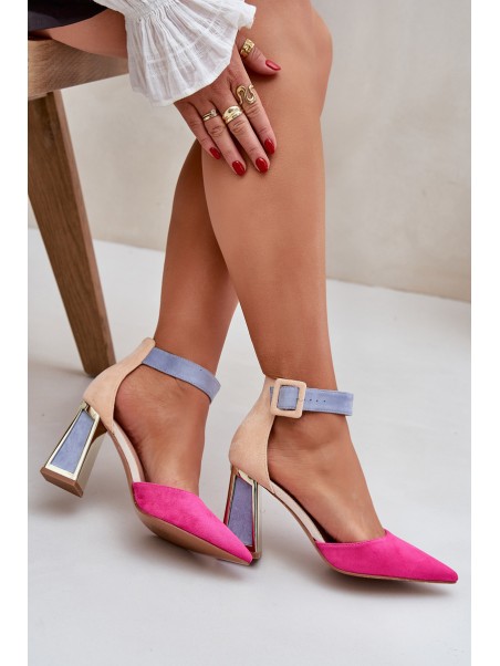 Heeled Sandals With Pointed Toes Fuchsia Gekkaria