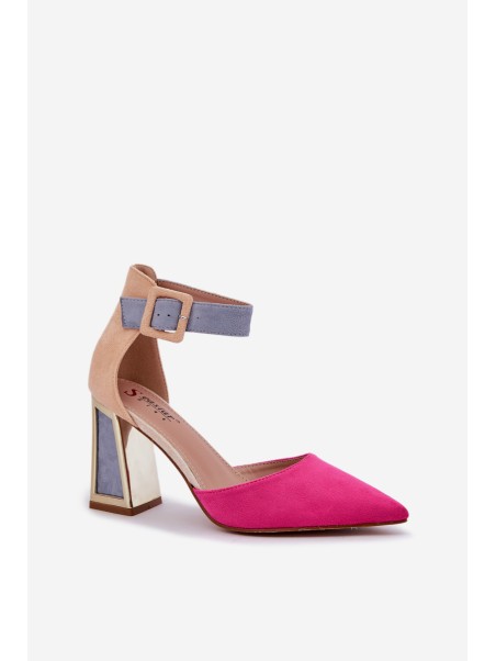 Heeled Sandals With Pointed Toes Fuchsia Gekkaria