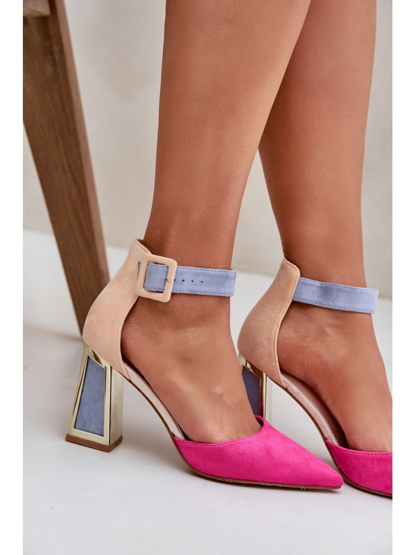 Heeled Sandals With Pointed Toes Fuchsia Gekkaria