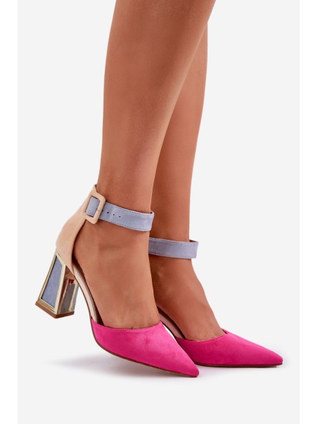 Heeled Sandals With Pointed Toes Fuchsia Gekkaria