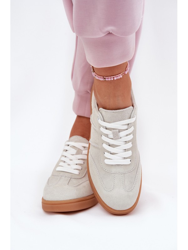Suede Low Sneakers Women Grey Paliana