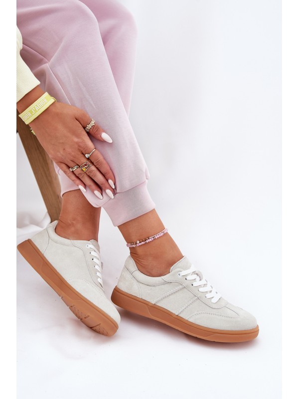 Suede Low Sneakers Women Grey Paliana