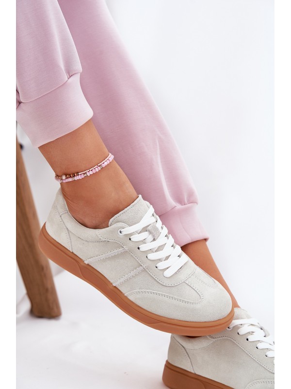 Suede Low Sneakers Women Grey Paliana