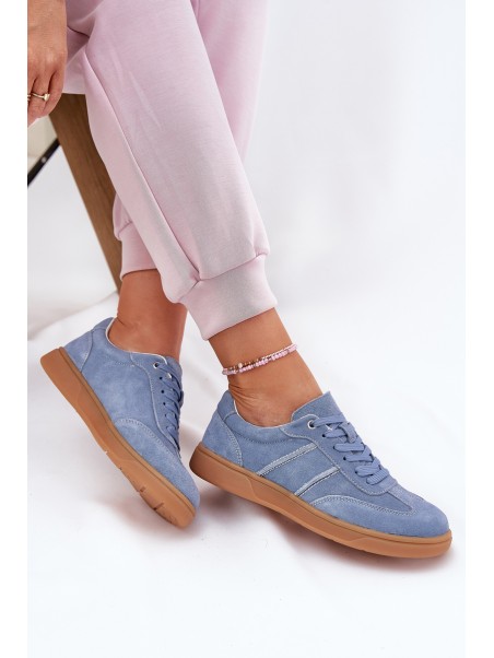 Women's Low Suede Sneakers Blue Paliana