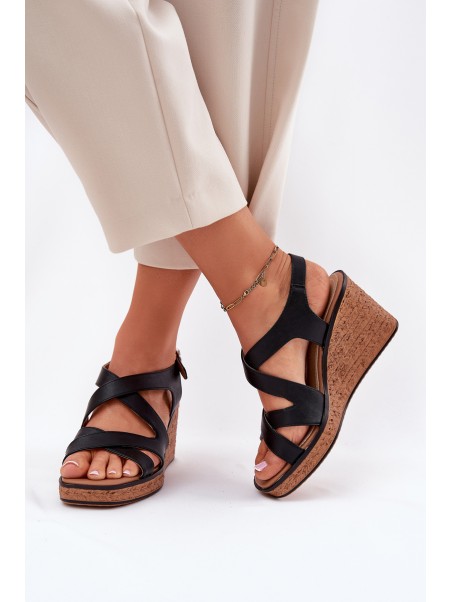 Wedge Sandals For Women Sergio Leone SK223 Black