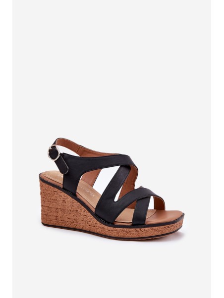 Wedge Sandals For Women Sergio Leone SK223 Black