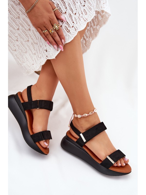 Women's Wedge Sandals Black Monera