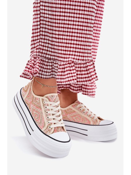 Low Women's Sneakers On Platform Pink Melina