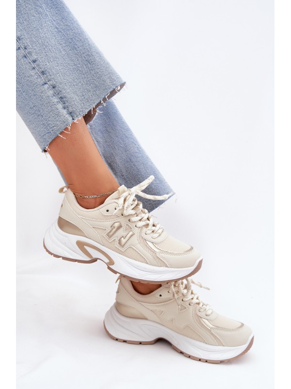 Women's Sneakers On A Chunky Sole Beige Davira