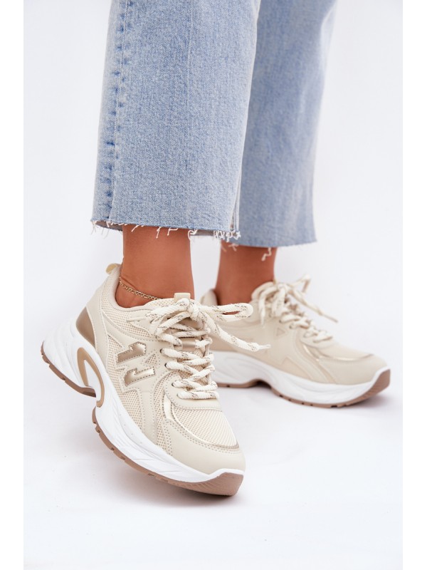 Women's Sneakers On A Chunky Sole Beige Davira