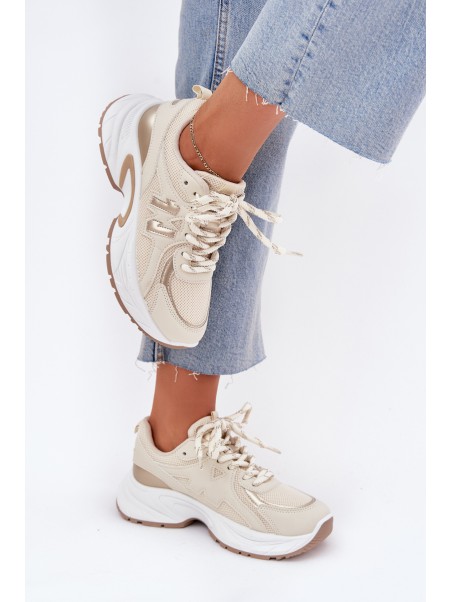 Women's Sneakers On A Chunky Sole Beige Davira