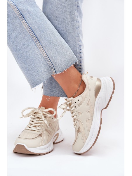 Women's Sneakers On A Chunky Sole Beige Davira
