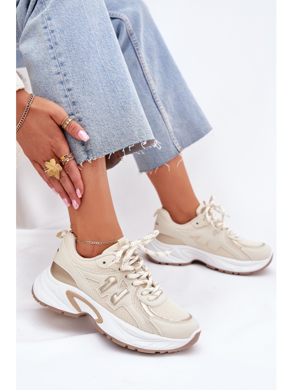 Women's Sneakers On A Chunky Sole Beige Davira