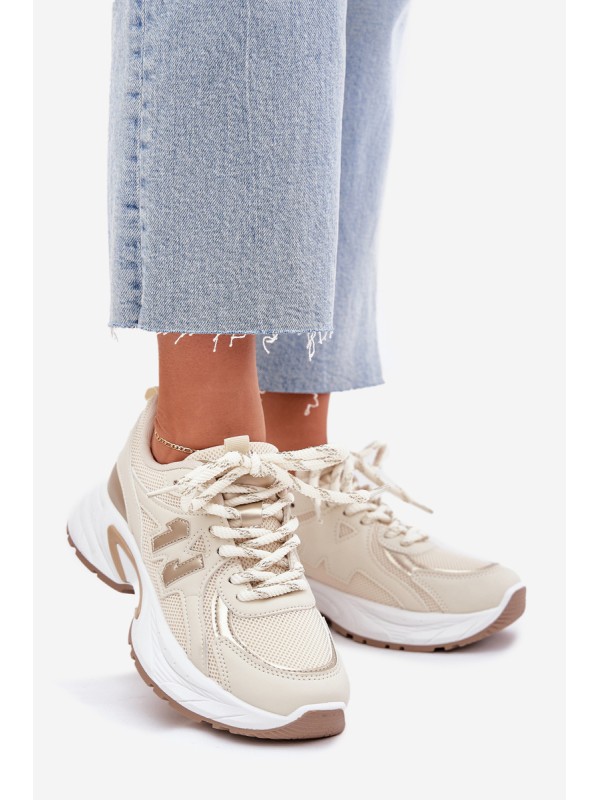 Women's Sneakers On A Chunky Sole Beige Davira