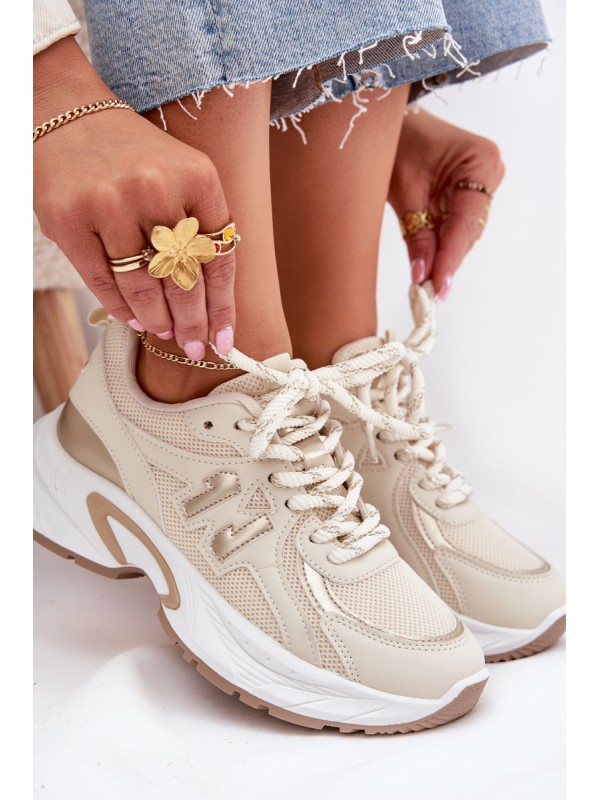 Women's Sneakers On A Chunky Sole Beige Davira